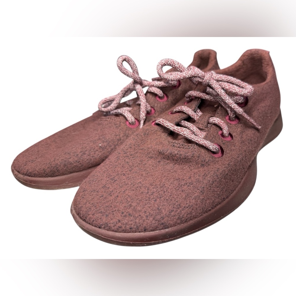 Allbirds 0918 NV1 Maroon Wool Runner Lace-Up Running Sneaker Shoes Women's US 8